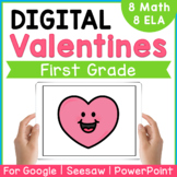 1st Grade Valentine's Day DIGITAL Centers Bundle | Seesaw 