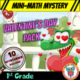 Valentine's Day Mini Math Mystery Pack 10 Mysteries! - 1st
