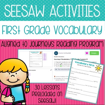 Preview of 1st Grade Vocabulary Activities for SeeSaw / Distance Learning