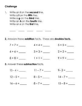 1st grade warm up worksheets 5 pack bundle 1 free