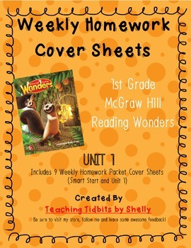 Preview of Reading Wonders - 1st Grade Weekly Homework Cover Sheets