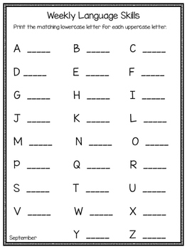 1st Grade Weekly Language Skills Morning Work by Lauren's Learning Corner