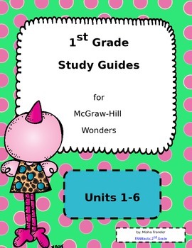 Preview of 1st Grade McGraw-Hill Wonders (editable) Weekly Study Guides Units 1-6