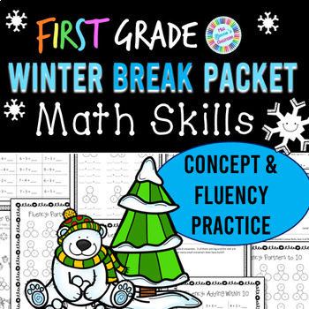 Preview of 1st Grade Winter Break Math Packet | Christmas Break | Holiday Break | Snow Day