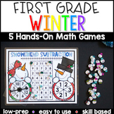 1st Grade Winter Math Center Games and Activities