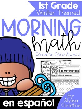 Preview of 1st Grade Winter Morning Work in Spanish | Trabajo de la mañana