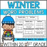 1st Grade Winter Word Problems NO PREP Addition and Subtra