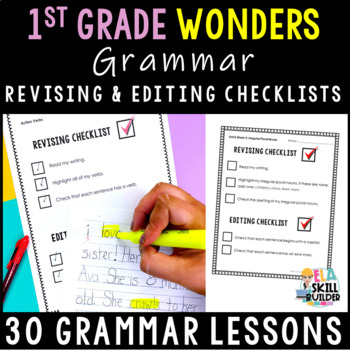 Preview of 1st Grade Wonders 2023, 2020 - Grammar Revising & Editing Checklist Worksheets