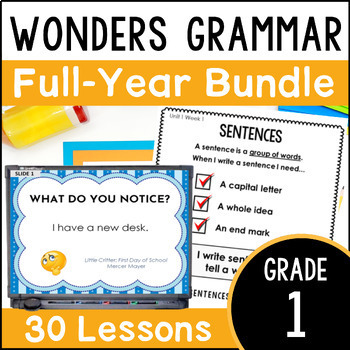 Preview of 1st Grade Wonders 2023 Grammar Bundle - Lessons, Posters, Activities, Worksheets