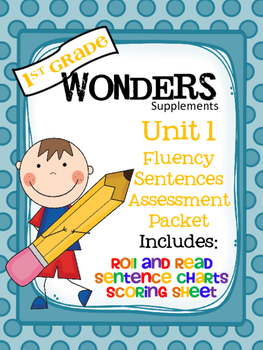 Preview of 1st Grade Wonders - Unit 1 - Fluency Sentences Assessment & HFW Practice