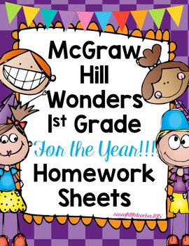 Preview of 1st Grade Wonders Homework Sheets for the Entire Year