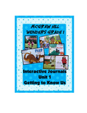 1st Grade Wonders Interactive Notebook Unit 1 Getting to Know Us