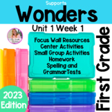 1st Grade Wonders Reading Unit 1 Week 1 Center and Small G