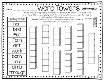 1st Grade Wonders Spelling Worksheets by Katelyn's ...