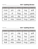 1st Grade Wonders Spelling Review Lists - Week 6 (Units 1-6)