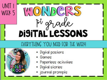 Preview of 1st Grade Wonders Unit 1 Week 5 Digital Resources *Distance Learning*