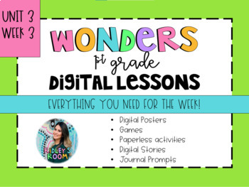Preview of 1st Grade Wonders Unit 3 Week 3 Digital Resources *Distance Learning*