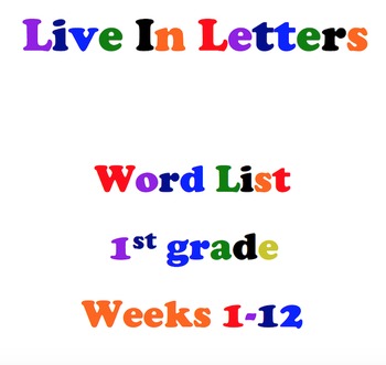 Preview of 1st Grade Word List-Weeks 1-12