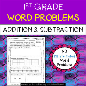 Preview of 1st Grade Word Problems - Add and Subtract (w/ digital option) Distance Learning