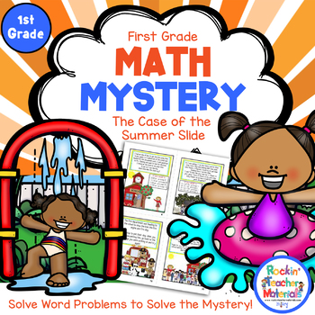 Preview of 1st Grade Word Problems - Math Mystery - Case of the Summer Slide