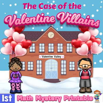 Preview of 1st Grade Word Problems - Math Mystery - Case of the Valentine Villains