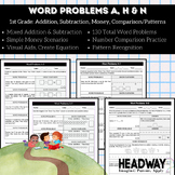 1st Grade Word Problems: Mixed Addition/Subtraction/Money/