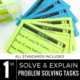 1st Grade Word Problems | Task Cards | Math Review Packet