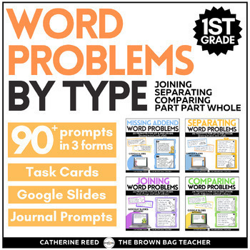 Preview of 1st Grade Word Problems by Type BUNDLE: Joining, Separating, Comparing