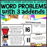 Adding 3 Numbers Word Problems | 3 Addends | First Grade |