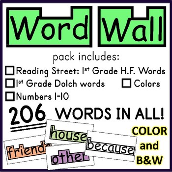 Word Wall Words (1st Grade) by LOVE in Literacy | TpT