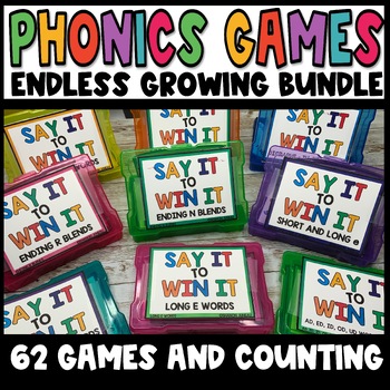 Preview of 1st Grade Word Work Center Games Phonics Activities CVC, blends, Sight Words
