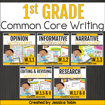 Preview of 1st Grade Writing Bundle - Common Core Writing - Lesson Plans, Prompts, and More
