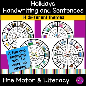 Preview of Occupational Therapy Handwriting Create a Sentence or Story Holidays Activity