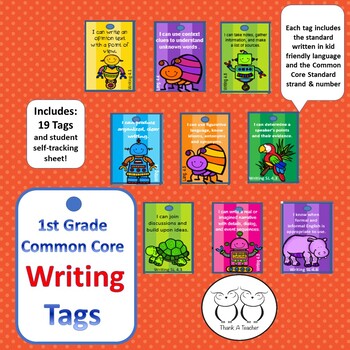 Preview of 1st Grade Writing Common Core Tags