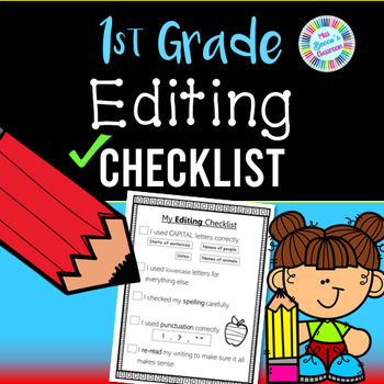 Preview of Student Writing Checklist for 1st Grade Self Editing - Capitals, Spelling, Etc.