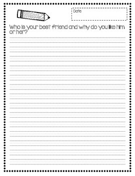 1st Grade Writing Journal with 112 Prompts by Lory Evans | TpT