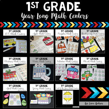 Preview of 1st Grade Year Long Math Centers {Bundle}