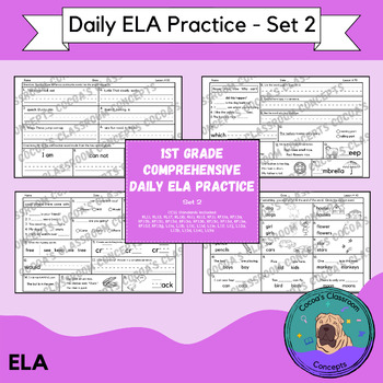 Preview of 1st Grade Comprehensive Daily ELA Practice - Set 2
