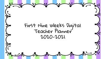 Preview of 1st Nine Weeks All Inclusive Teacher Planner