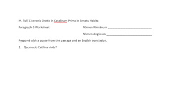 Preview of 1st Oration Against Cataline Paragraph 6 Worksheet