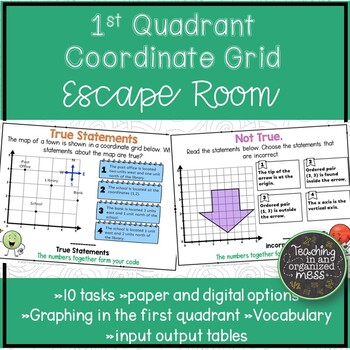 Preview of 1st Quadrant Coordinate Grid Graphing Digital and Paper Escape Room