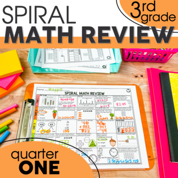 Preview of 3rd Grade Spiral Math Review | 3rd Grade Morning Work | 1st Quarter Only