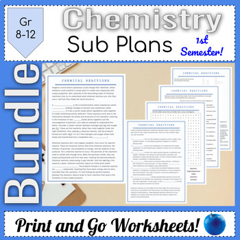 Preview of 1st Semester Chemistry Activities Bundle for Engaging Options || Easy Sub Plans