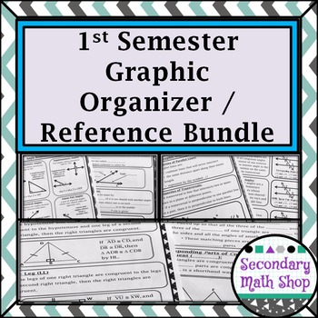 Preview of Geometry - 1st Semester Reference/Graphic Organizers Mini-Bundle