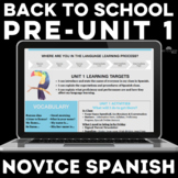 1st Week of Spanish Class Proficiency Pre Unit 1 Outline f