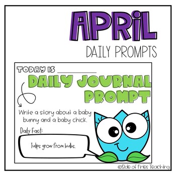 Preview of 1st and 2nd Grade April Writing Prompts | Spring Journal Prompts