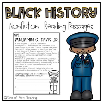 Preview of 1st and 2nd Grade Black History Nonfiction Reading passages and Questions