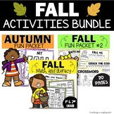 1st and 2nd Grade Busy Work - Fall Worksheets October Nove