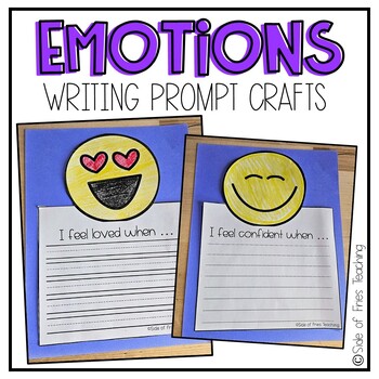 Preview of Emoji Emotions Writing Crafts - No Prep SEL Writing Prompts