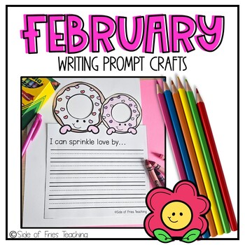 Preview of 1st and 2nd Grade February and Valentine's Day No Prep Writing Crafts